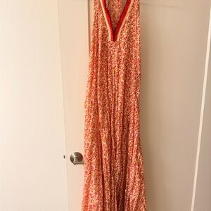 Poupette St. Barth Floral Maxi Dress - Red and Orange